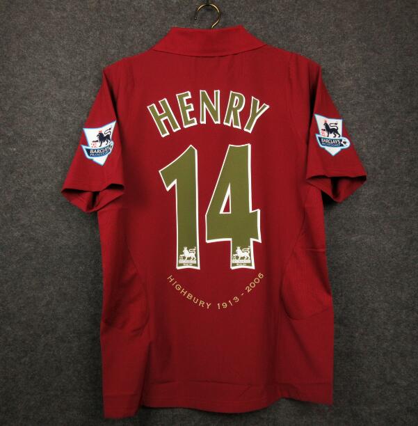 05-06 Arsenal Retro Home Kit Soccer Jersey Henry #14